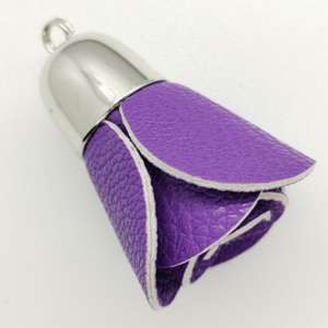 Flower Bag Charm-Purple with S/Cap